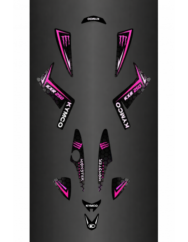 Kit de calcomanías Monster personalizadas (rosa) - Kymco 250 Maxxer - Idgrafix