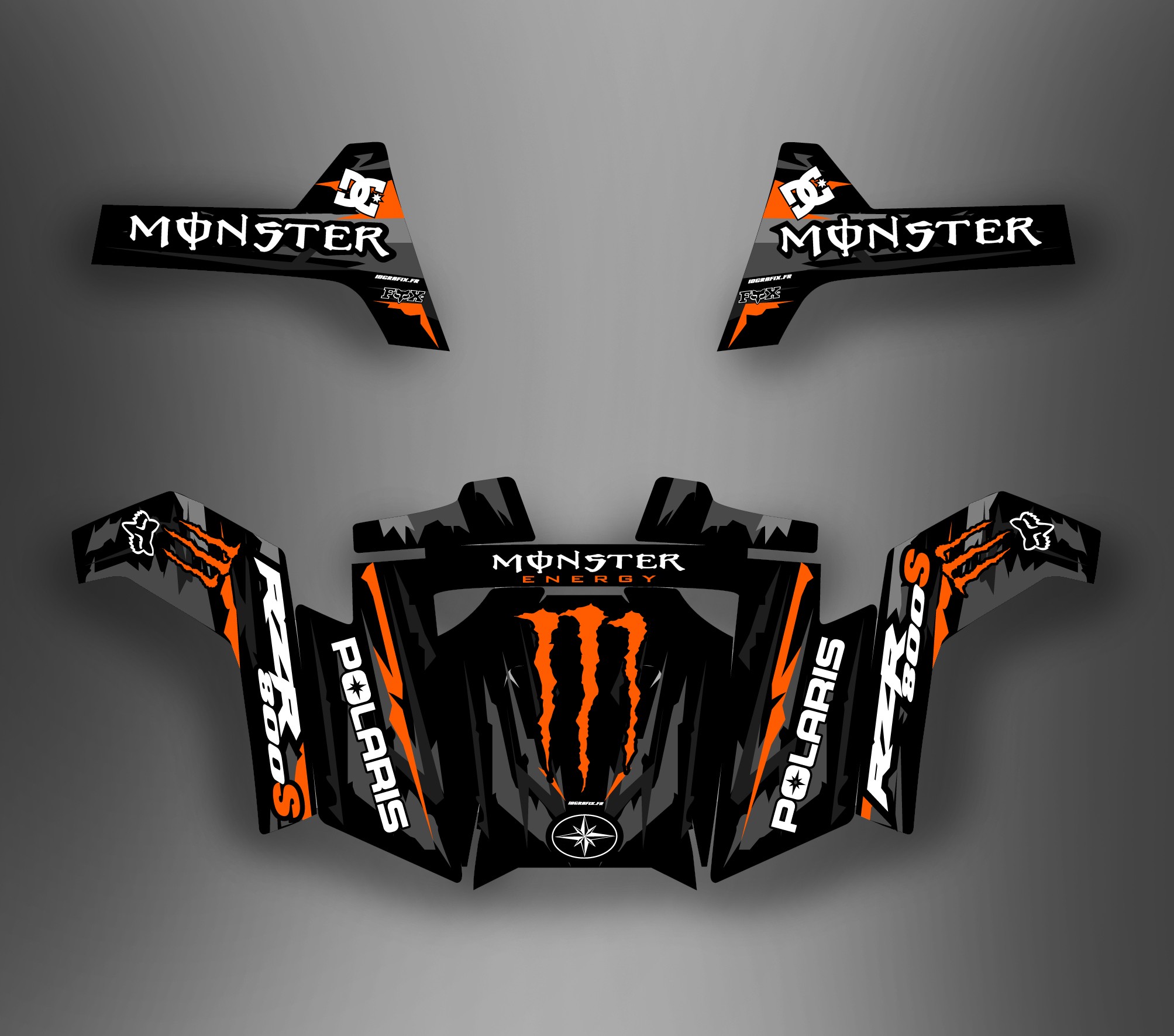 Polaris Outlaw 525 >> Kit décoration Monster Orange - IDgrafix - Polaris RZR ... Polaris Outlaw 525 >> Kit décoration Monster Orange - IDgrafix - Polaris RZR ...
