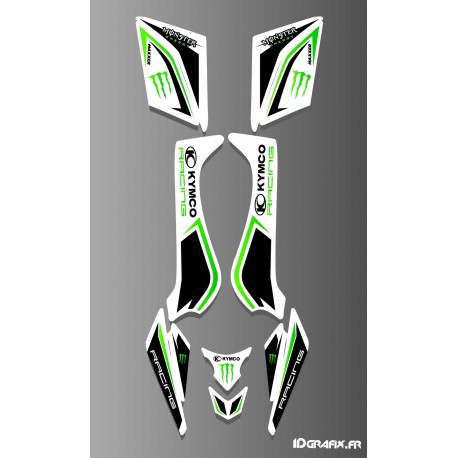 Kit de decoración de Kymco Racing White - IDgrafix - Kymco 50 Y 90 Maxxer (2015-)
