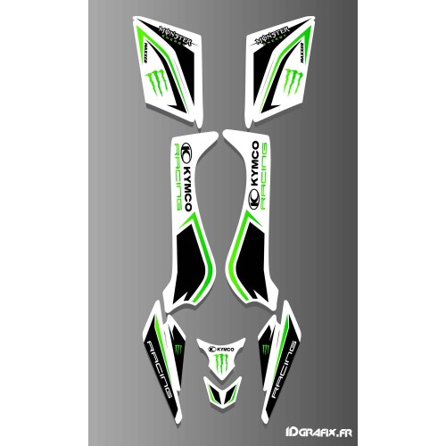 Kit de decoración de Kymco Racing White - IDgrafix - Kymco 50 Y 90 Maxxer (2015-) -idgrafix