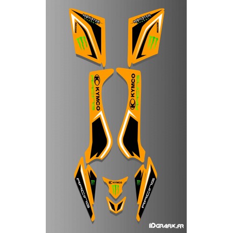 Kit de decoración de Kymco Carreras de Naranja - IDgrafix - Kymco 50 Y 90 Maxxer (2015-)