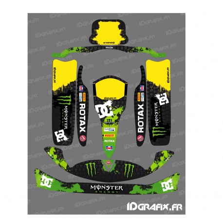 Kit déco 100 % Personnalisé Monster pour Karting Rotax 125 (OTK/TONY M6)