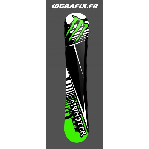 Kit-deco-100 % Custom Monster Grün SnowBoard -idgrafix