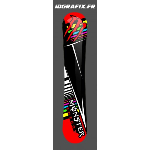 Kit-deco-100 % Custom Monster Rot für SnowBoard -idgrafix