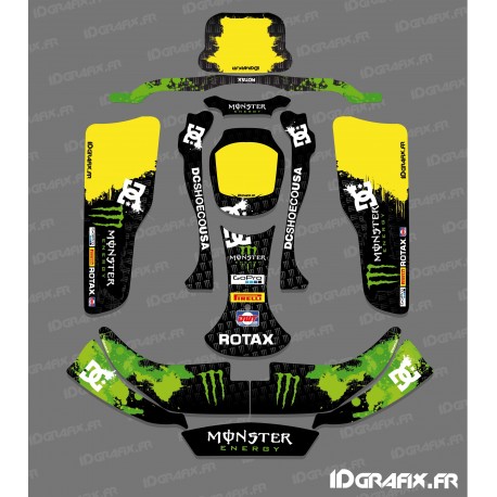 Kit déco 100 % Personnalisé Monster (Vert) pour Karting CRG Rotax 125