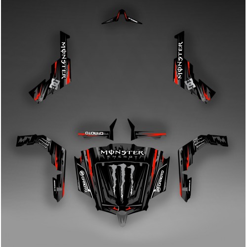 Kit dekor Monster Edition (Schwarz/Rot) - Idgrafix - CF Moto ZForce