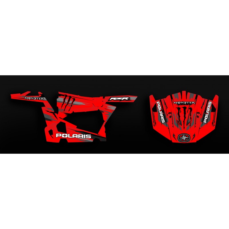 Kit decoration 100% Custom Monster Edition (Red) - IDgrafix - Polaris RZR 900 - IDgrafix