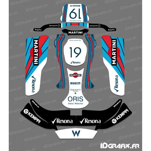 Kit deco F1 de la serie de Williams para el go-Karting CRG Rotax 125 -idgrafix
