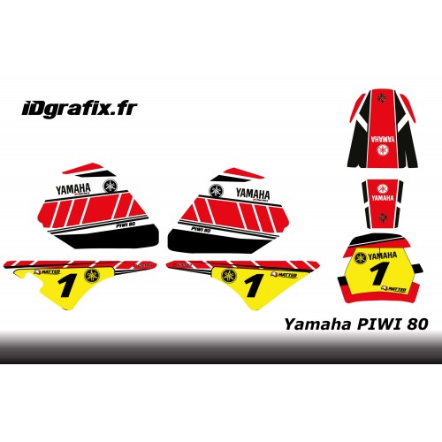 Kit decoration Red Vintage Full - IDgrafix - Yamaha 80 Piwi - IDgrafix