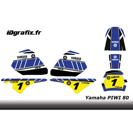 Kit de decoración de época Azul Completo IDgrafix - Yamaha 80 Piwi