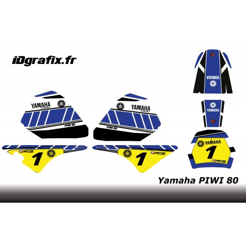 Kit de decoración de época Azul Completo IDgrafix - Yamaha 80 Piwi -idgrafix