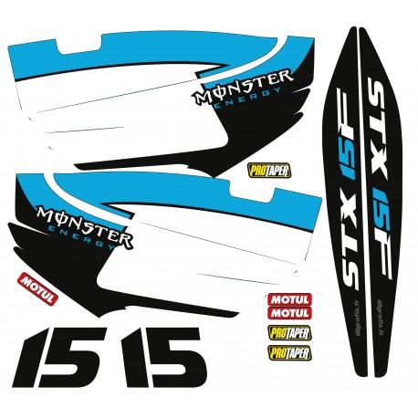 Kit décoration Partiel pour Kawasaki STX 15F Bleu