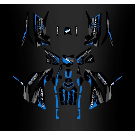 Kit décoration Monster Blue Edition (Full) - IDgrafix - Polaris 850/1000 Scrambler -idgrafix