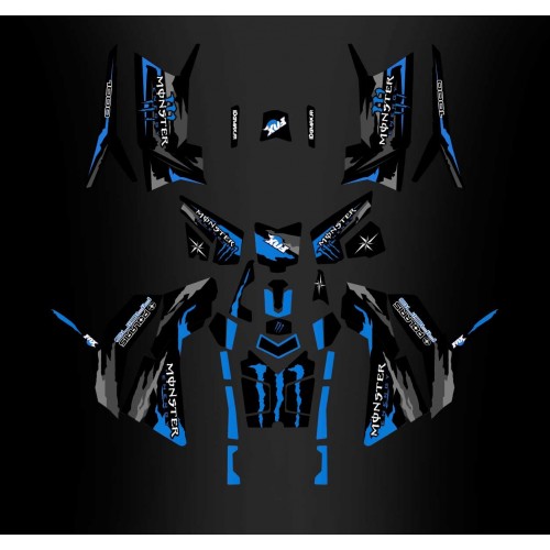 Kit dekor Monster Blue Edition (Full) - IDgrafix - Polaris Scrambler 850/1000 -idgrafix