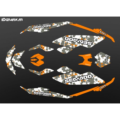 Kit décoration Full Spark Camo Orange pour Seadoo Spark-idgrafix