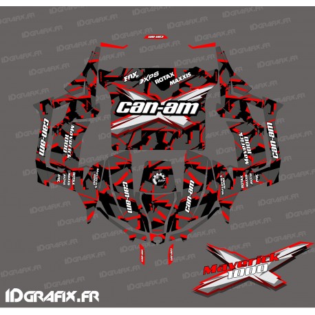 Kit décoration Broken series (Rouge) - Idgrafix - Can Am 1000 Maverick