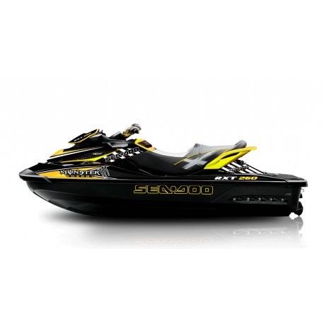 Kit décoration Monster Jaune pour Seadoo RXT 260 / 300 (coque S3)