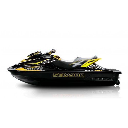 Kit décoration Monster Jaune pour Seadoo RXT 260 / 300 (coque S3)-idgrafix