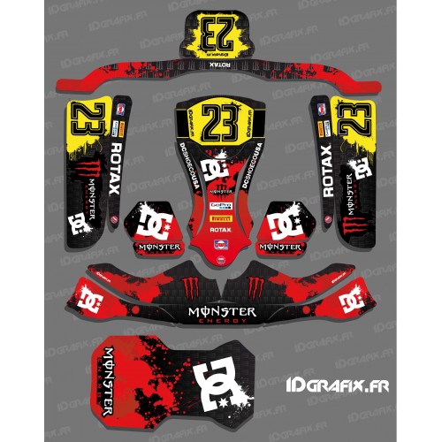 Kit deco 100% Custom Monster Red for Kart KG EVO - IDgrafix