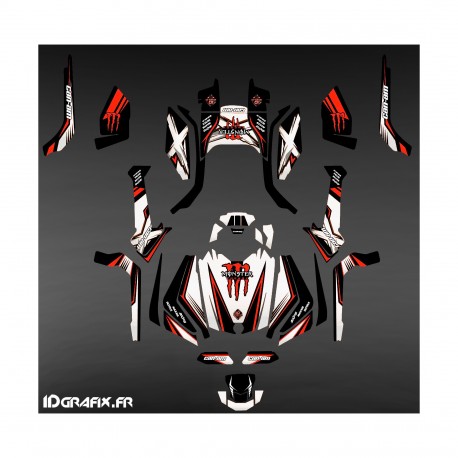 Kit dekor Monster Edition (Weiß/rot) - IDgrafix - Can-Am Outlander G2