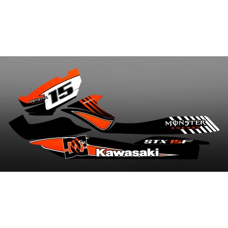 Kit décoration 100% Perso M Orange pour Kawasaki STX 15F