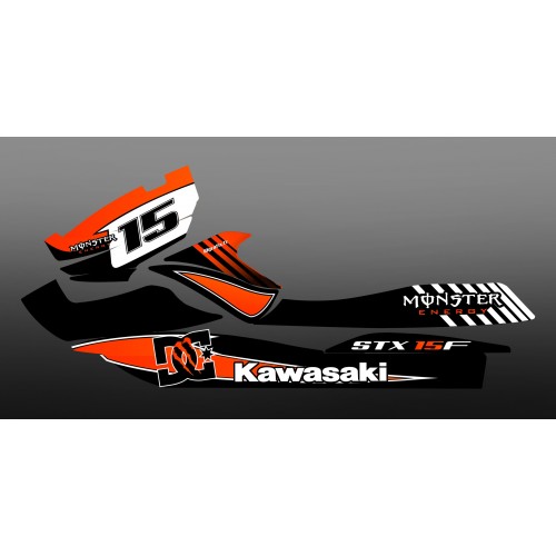Kit de decoración 100% Personalizada M Naranja para Kawasaki STX 15F -idgrafix