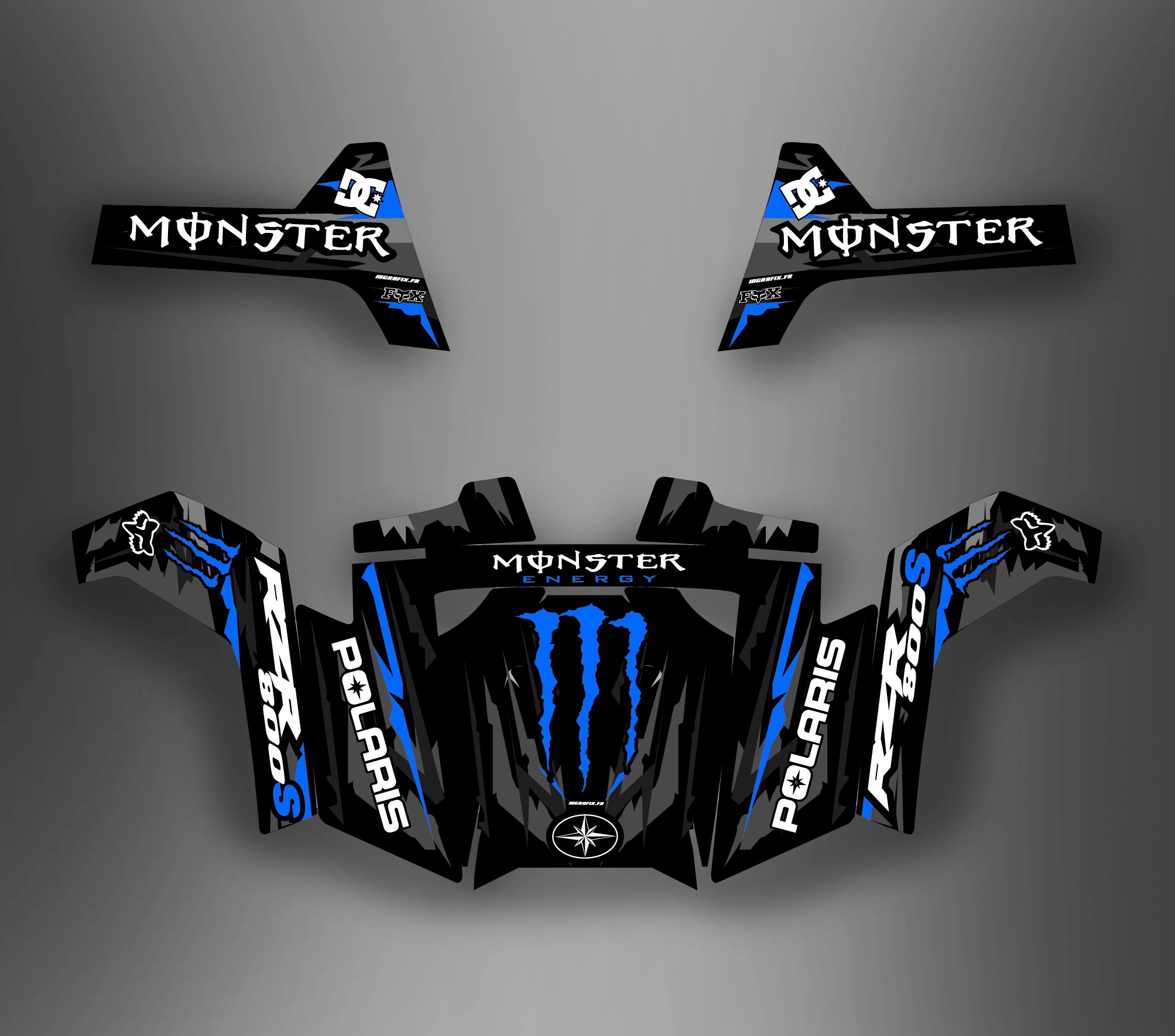Polaris Trailblazer 250 >> Kit de décoration Monstruo Azul - IDgrafix - Polaris RZR ... Polaris Trailblazer 250 >> Kit de décoration Monstruo Azul - IDgrafix - Polaris RZR ...